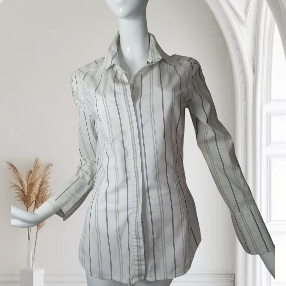 Tommy Hilfiger White Shirt with Black Stripes